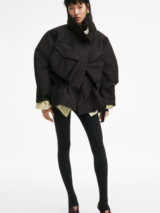 H&M Jackets & Blazers - H&M STUDIO HOODED PEPLUM JACKET